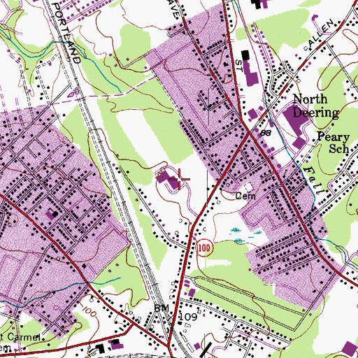 Topographic Map of Portland Arts And Technology High School, ME