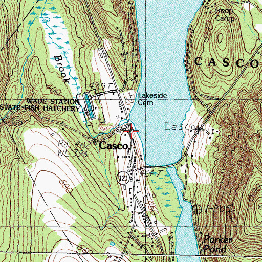 Topographic Map of Spurwink School Casco, ME