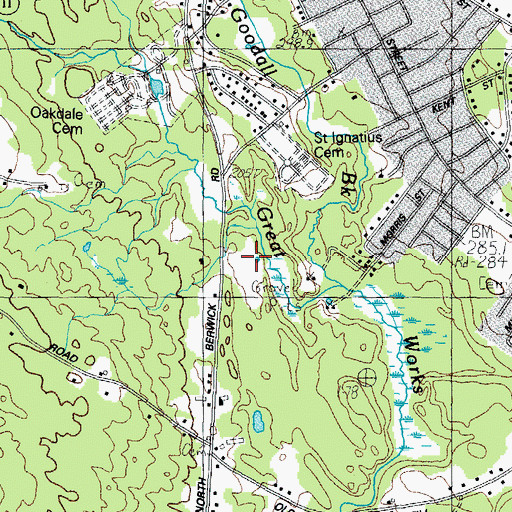 Topographic Map of Margaret Chase Smith School Sanford, ME