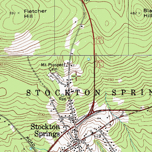 Topographic Map of Stockton Springs Elementary School, ME