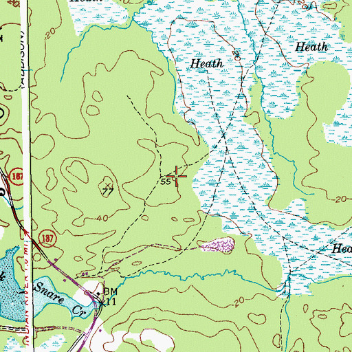 Topographic Map of Jonesport Elementary School, ME