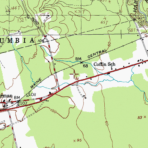 Topographic Map of Narraguagus High School, ME
