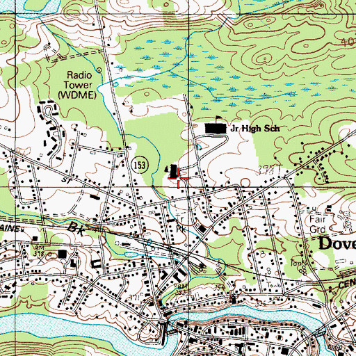 Topographic Map of Morton Avenue Elementary School, ME