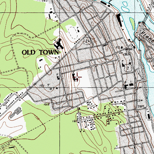 Topographic Map of Leonard Middle School, ME