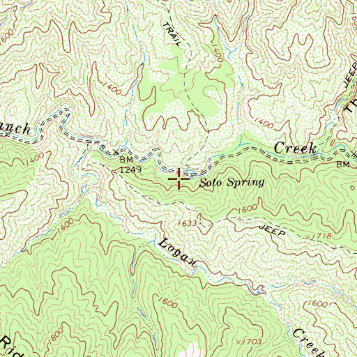 Topographic Map of Soto Spring, CA