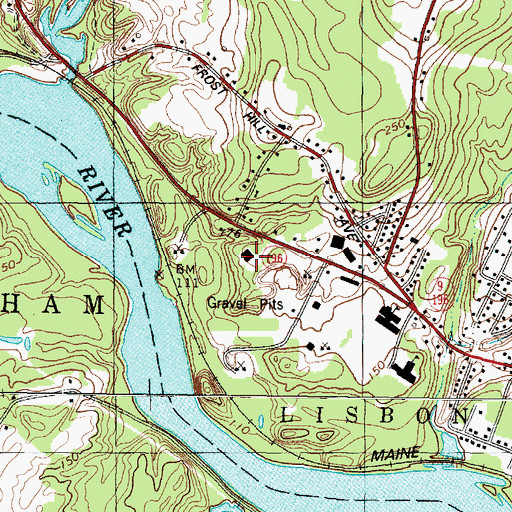 Topographic Map of Lisbon Falls Christian Academy, ME
