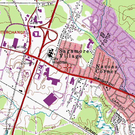 Topographic Map of Spa Technical Institute School, ME