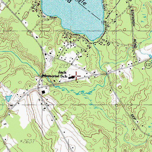 Topographic Map of Jack Memorial School, ME