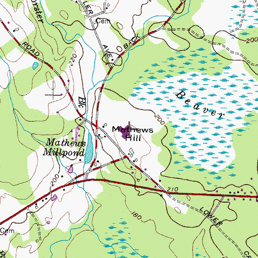 Topographic Map of Noble Middle School, ME