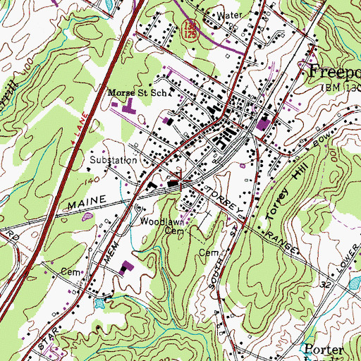 Topographic Map of Meadowbrook Montessori School, ME