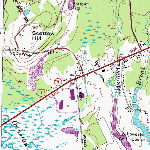 Topographic Map of Cornerstone Baptist School, ME