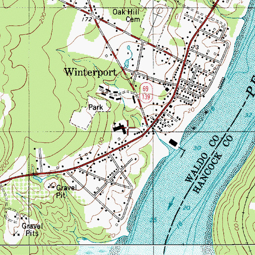 Topographic Map of Leroy H Smith School, ME