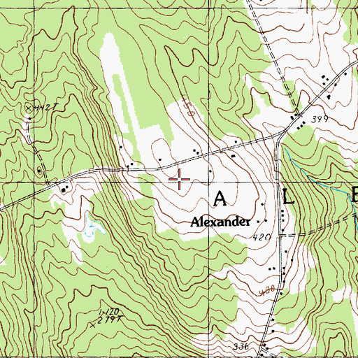 Topographic Map of Alexander Elementary School, ME