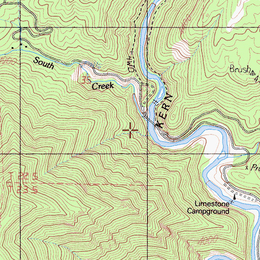 Topographic Map of South Creek, CA