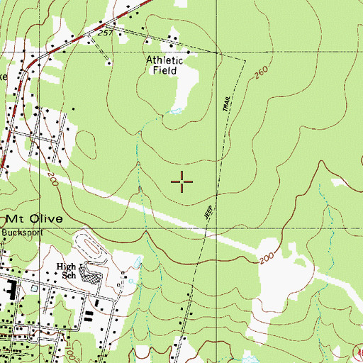 Topographic Map of Bucksport Middle School, ME
