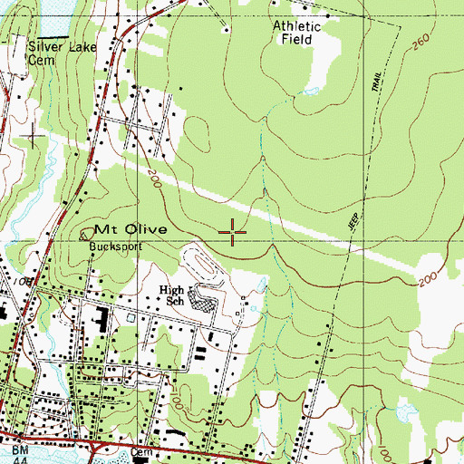 Topographic Map of Miles Lane Elementary School, ME