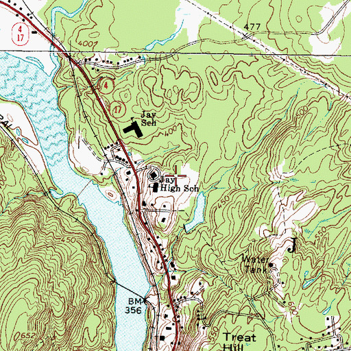 Topographic Map of Spruce Mountain High School North, ME