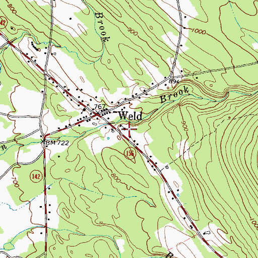 Topographic Map of Weld Elementary School, ME