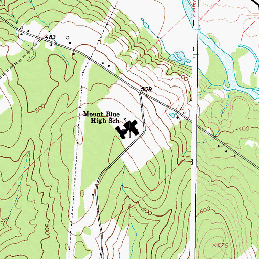 Topographic Map of Foster Regional Applied Technical Center School, ME