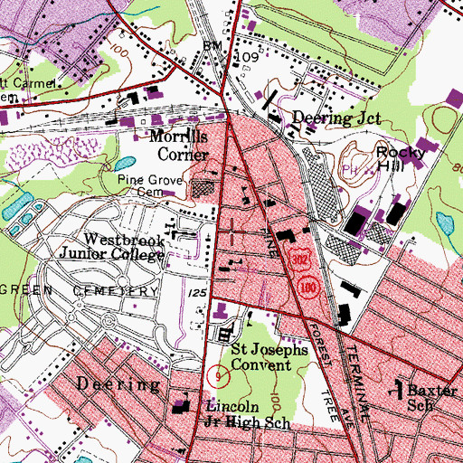 Topographic Map of The Childrens Center School, ME