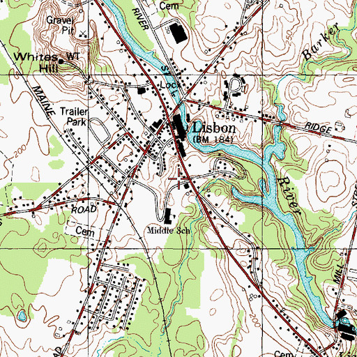 Topographic Map of Open Door Christian Academy, ME