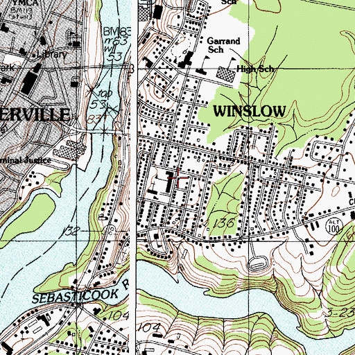 Topographic Map of Saint John Regional Catholic School, ME
