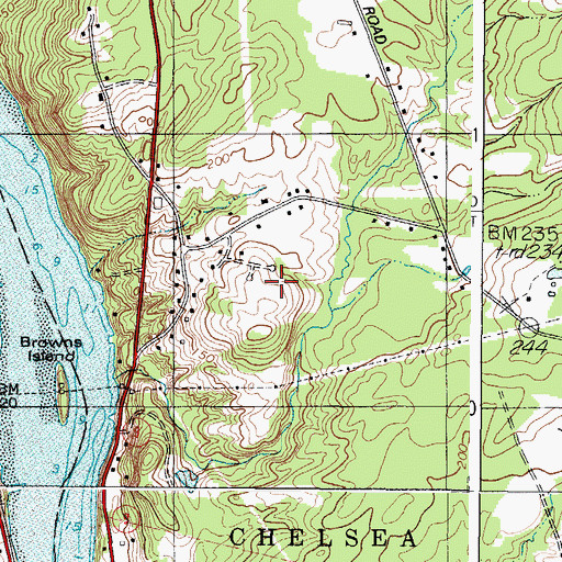 Topographic Map of Spurwink School Chelsea, ME