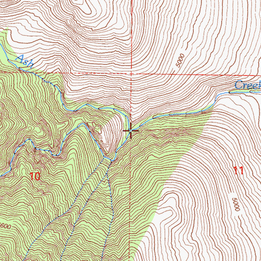 Topographic Map of South Fork Ash Creek, CA