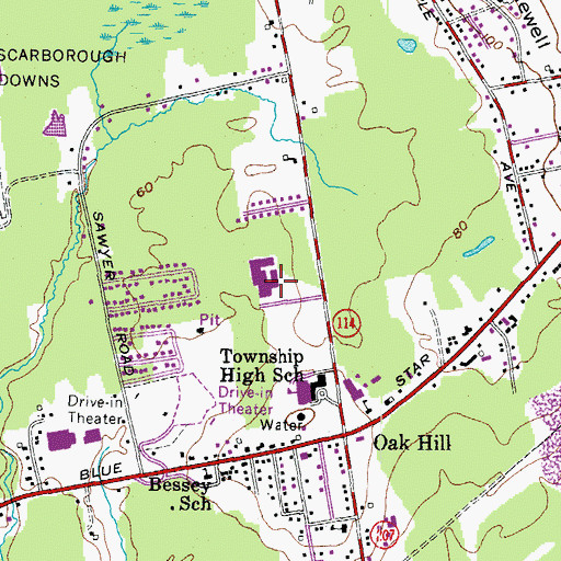 Topographic Map of Benjamin Wentworth Intermediate School, ME