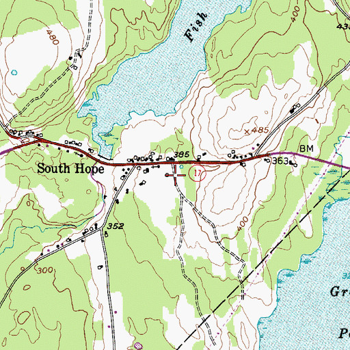 Topographic Map of South Hope Christian School, ME