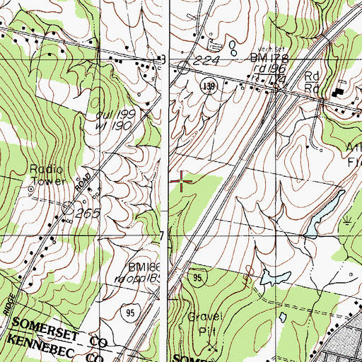 Topographic Map of Kennebec Montessori School, ME