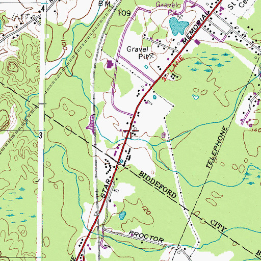 Topographic Map of Saco Island School, ME