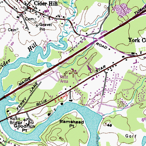 Topographic Map of Brixham Montessori Friends School, ME