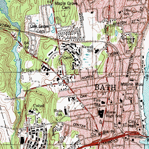 Topographic Map of The Children's Schoolhouse, ME