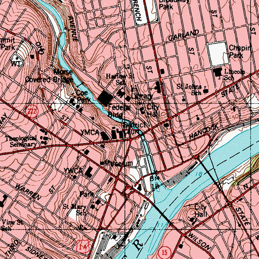 Topographic Map of Northeast Occupational Exchange School, ME