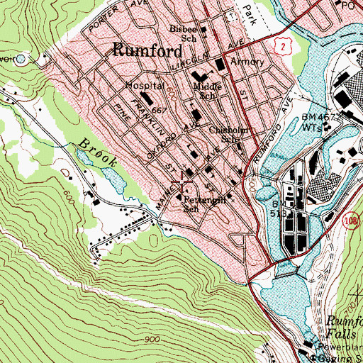 Topographic Map of River Valley Christian School, ME