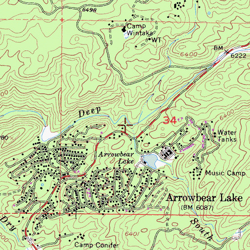 Topographic Map of South Fork Deep Creek, CA