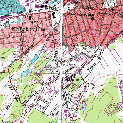 Topographic Map of Casco Bay Montessori School, ME