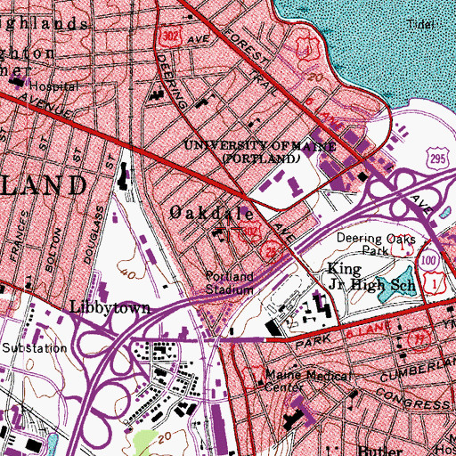 Topographic Map of Nathan Clifford School (historical), ME