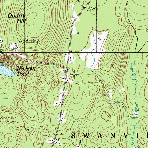 Topographic Map of Toddy Pond School, ME