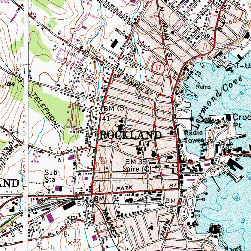 Topographic Map of Watershed School, ME