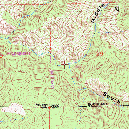 Topographic Map of South Fork Devils Canyon, CA