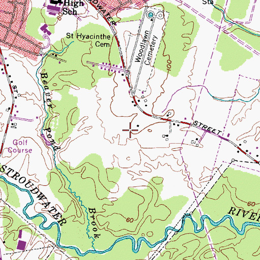 Topographic Map of Westbrook Middle School, ME
