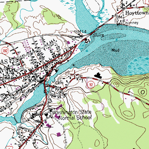 Topographic Map of Machias Montessori School, ME
