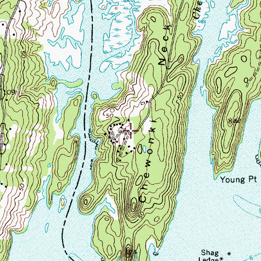 Topographic Map of Chewonki Semester School, ME