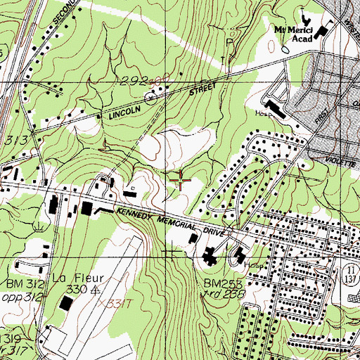 Topographic Map of Pierre's School of Cosmetology, ME