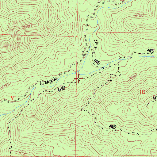 Topographic Map of South Fork Gordon Creek, CA