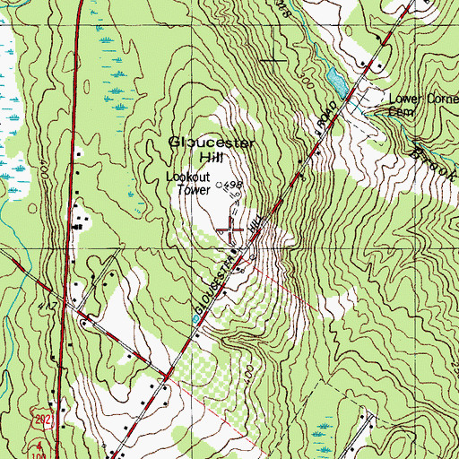 Topographic Map of Community School at Opportunity Farm, ME
