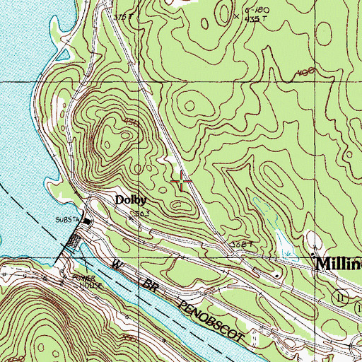 Topographic Map of Katahdin Regional Higher Education Center, ME