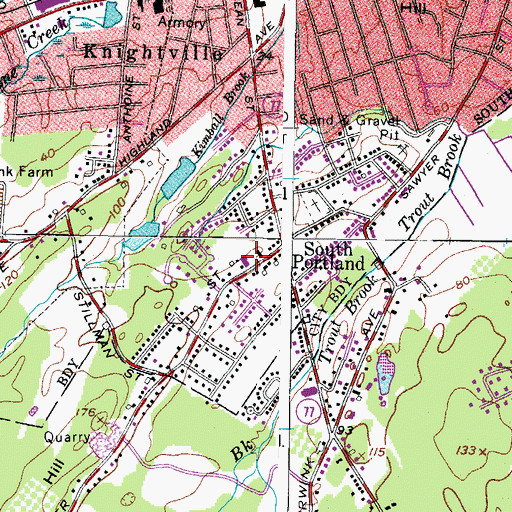 Topographic Map of New England Bible College, ME